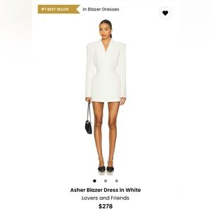 Lovers + Friends Asher Blazer Dress in White Size S